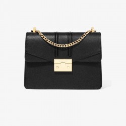 Charles Keith Chain Flap Shoulder Bag Black